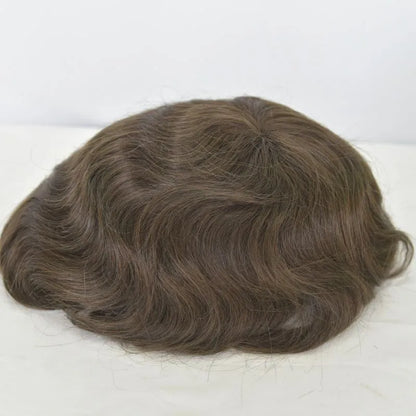 Custom Toupee Human Hair Men Fine Mono Hair System With PU for Men Male Hair Pieces