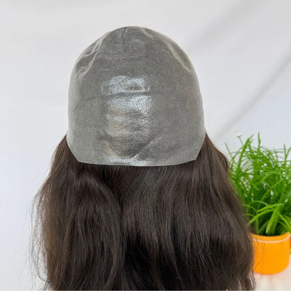 Customize Mens Toupee Hairpieces for Men Human Hair Replacement Wigs Lace Front with PU with Elastic Net Cap Base Hair Prosthesis