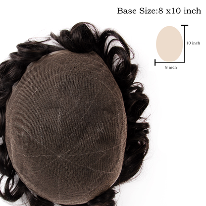 Full Swiss Lace Men's Toupee - Natural Hairline Human Hair Wig for Men, Breathable & Undetectable