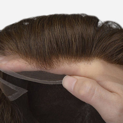 Full Swiss Lace Men's Toupee - Natural Hairline Human Hair Wig for Men, Breathable & Undetectable