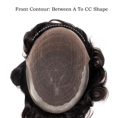 Swiss Lace Q6 Men's Toupee - Premium Human Hair Replacement System, Natural Hairline, Lightweight & Breathable, Full Lace Base, 6''x8'' 7"X9" 8"X10" 6"X9"